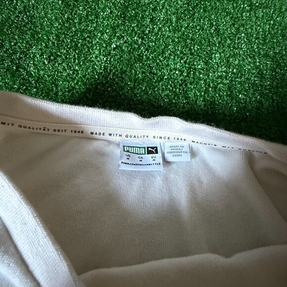 Puma Short Sleeve Crew Neck Classics Towelling Oversized Cream T-Shirt Size M - Picture 7 of 14